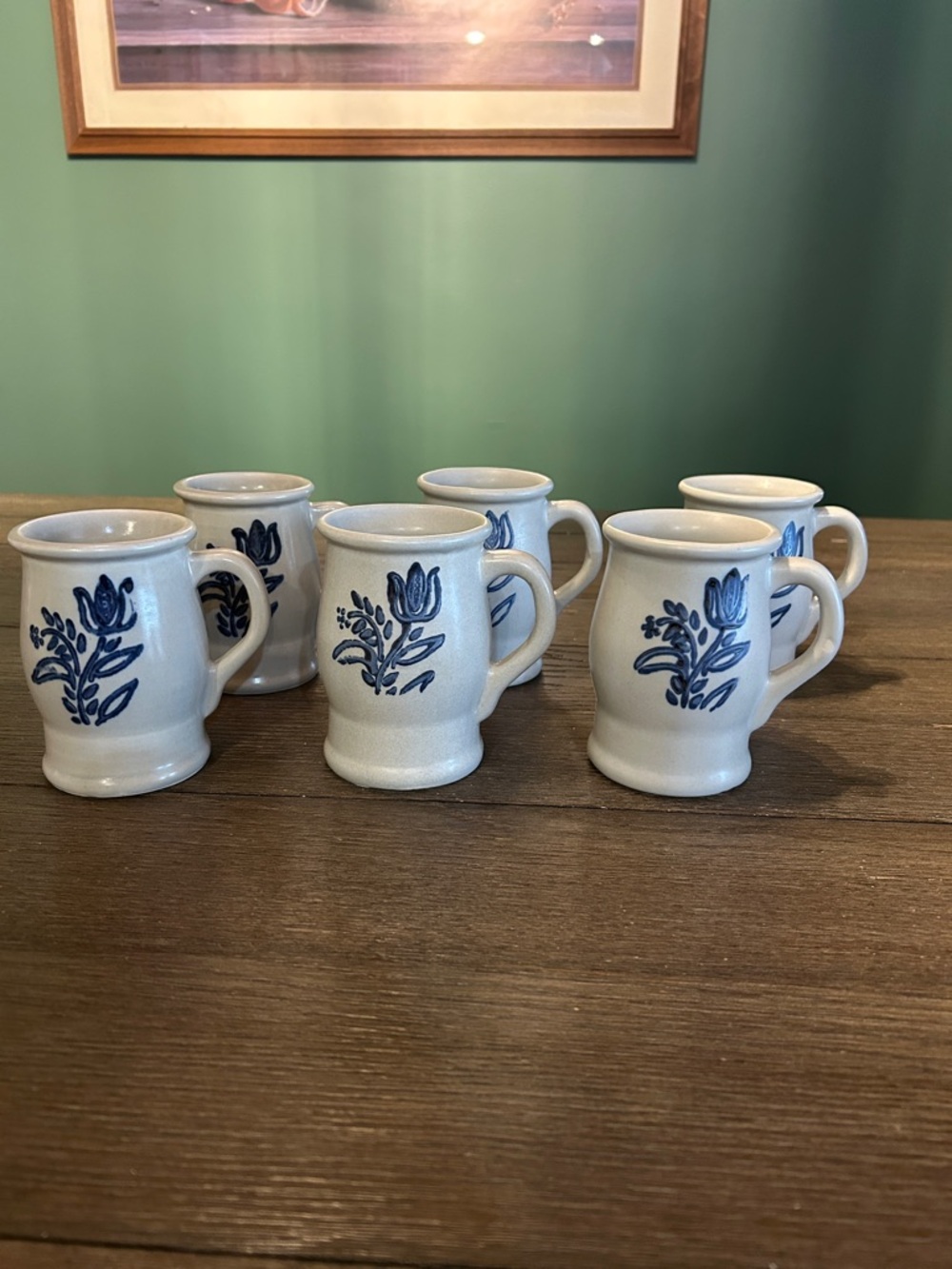 Pfaltzgraff vintage Yorktowne barrel coffee mugs tankard style 282y 6 included